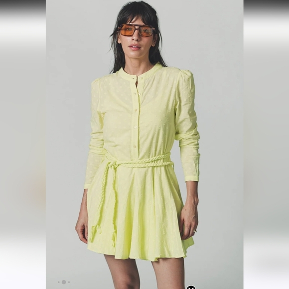 THE SHIRT by ROCHELLE BEHRENS The Jenica Dress In Yellow. Size L NWT - Picture 1 of 16